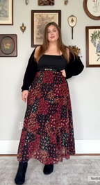 Golden Meadow – Flowing Pleated Maxi Skirt