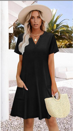Seaside Porcelain – Printed V-Neck Mini Dress