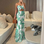 Azure Escape – Strapless Cut-Out Maxi Dress