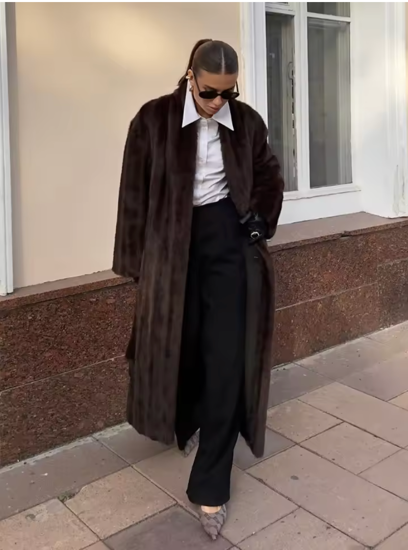 Espresso Avenue – Oversized Faux Fur Maxi Coat