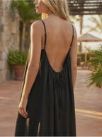 Driftwood Ease – Backless Relaxed Maxi Sundress