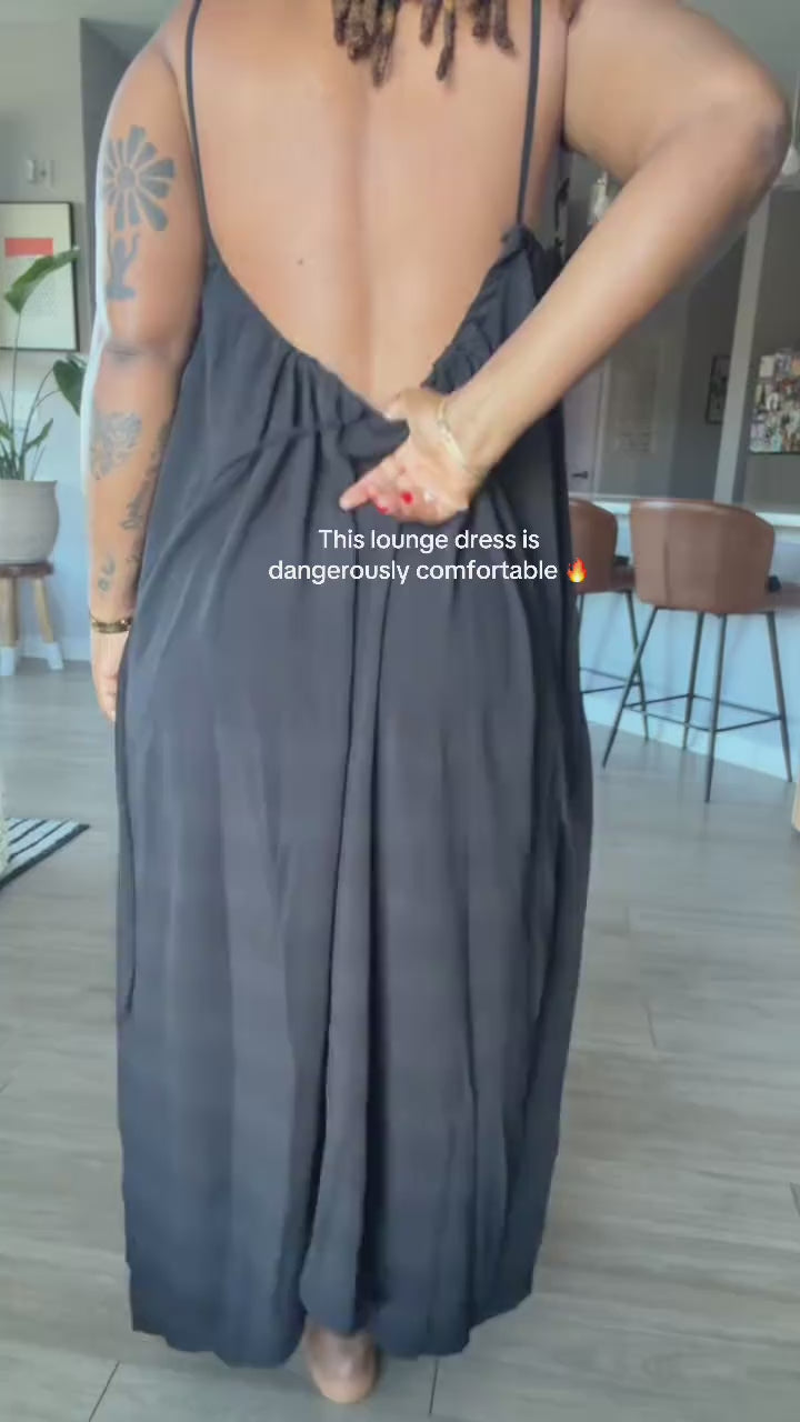 Driftwood Ease – Backless Relaxed Maxi Sundress