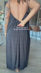 Driftwood Ease – Backless Relaxed Maxi Sundress