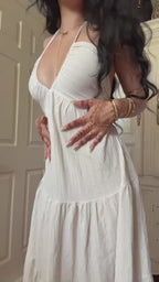 Ivory Drift – Halter Flow Maxi Dress