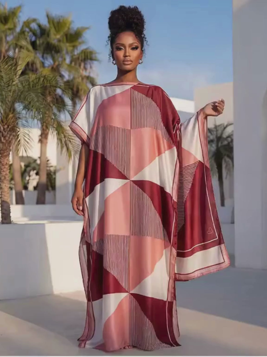 Desert Aura – Luxe Flow Maxi Kaftan Dress